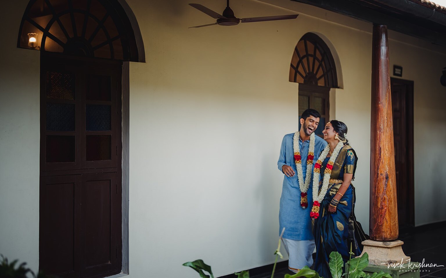 Tamil wedding couple in attire