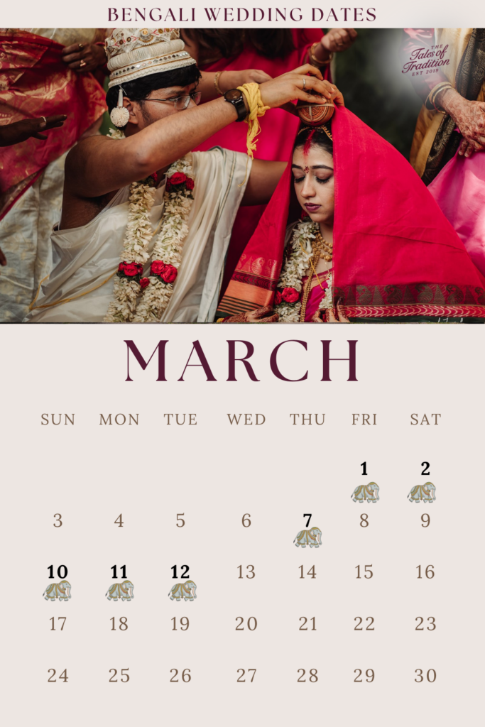 Bengali wedding Auspicious dates 2024