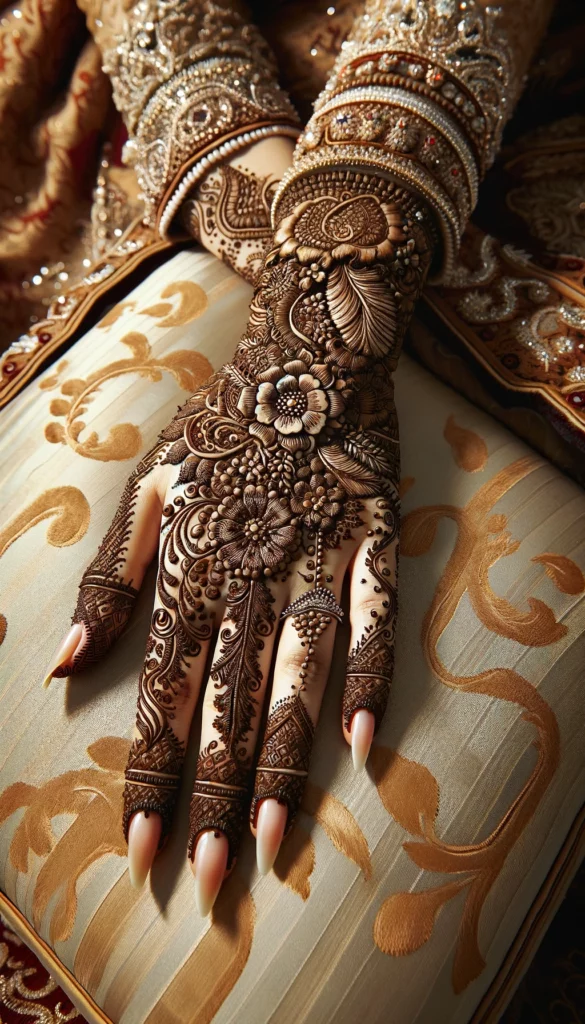 bridal_wedding mehndi -Gorgeous design- dorsal side hand