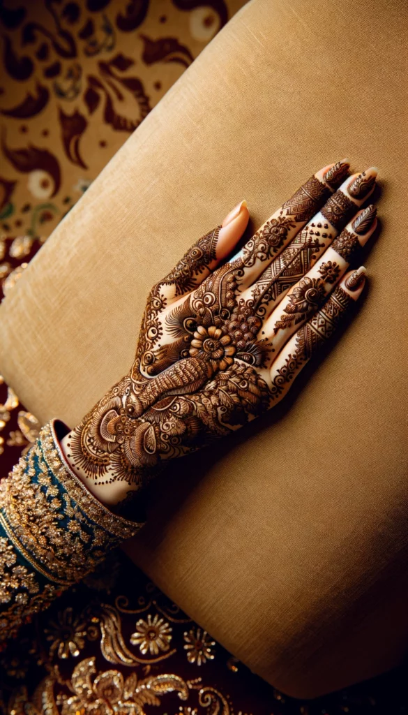 bridal_wedding mehndi -Gujrati design- dorsal side hand