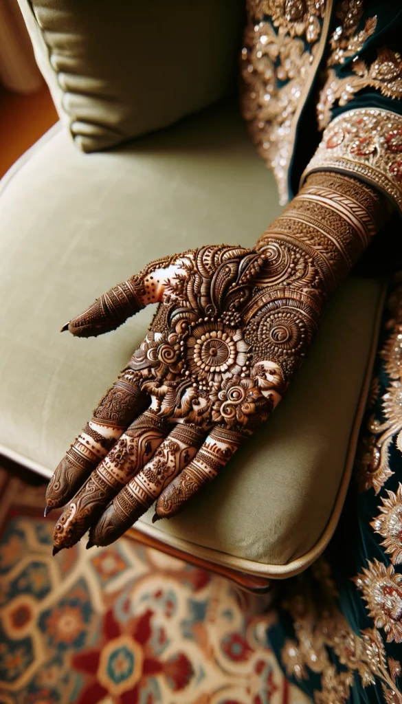 bridal_wedding mehndi - Heavy bridal design- palm of the hand