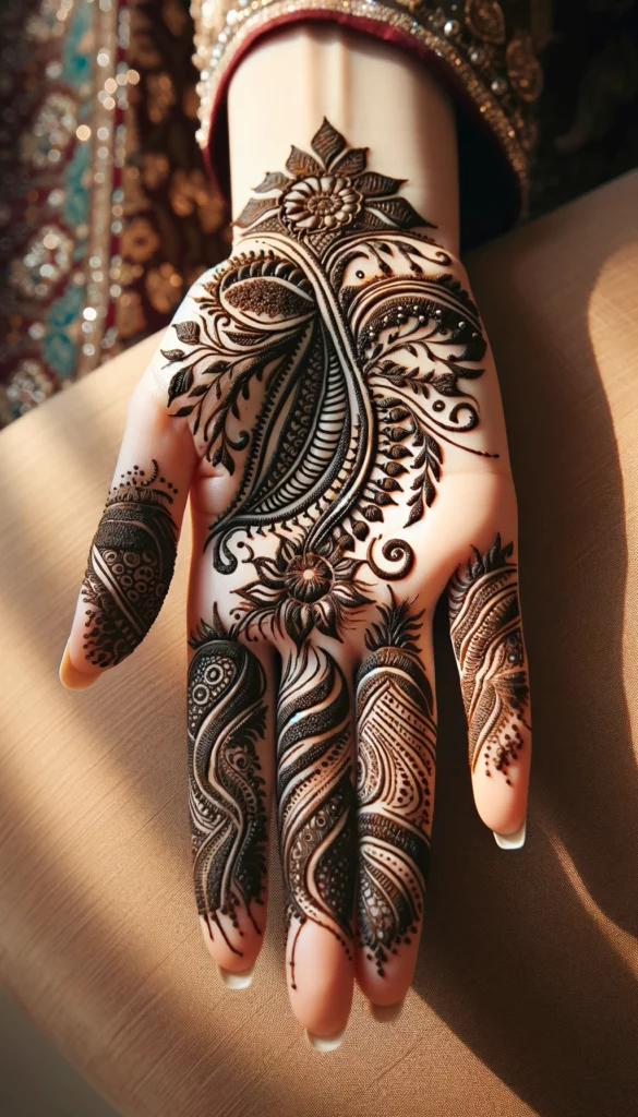 bridal_wedding mehndi - Kashmiri design- palm of the hand