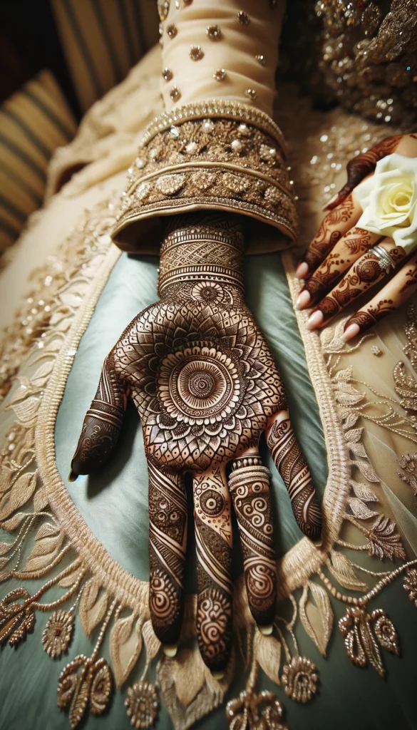 bridal_wedding mehndi - Mandala mehndi- palm of the hand