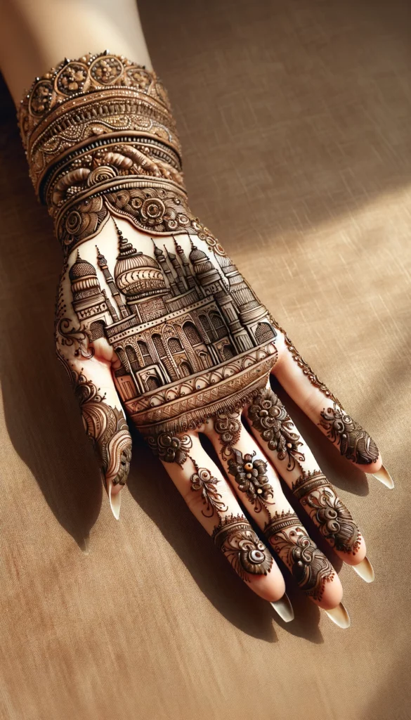 bridal_wedding mehndi -Rajwadi design- palm of the hand