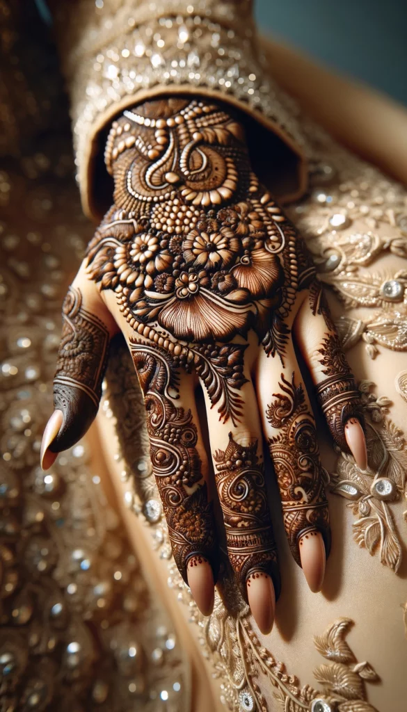bridal_wedding mehndi -Royal bridal design- back hand.