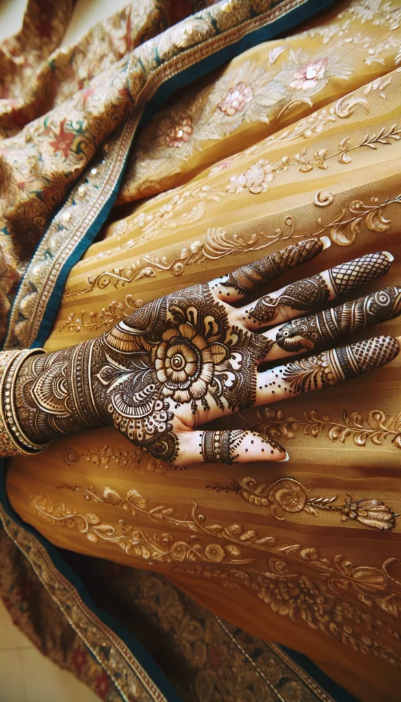bridal_wedding mehndi - Traditional design- palm of the hand