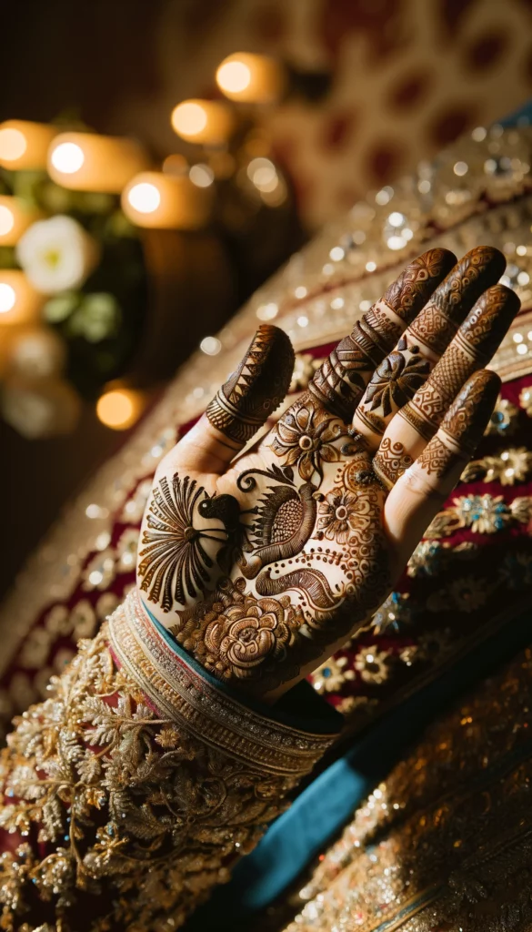 bridal_wedding mehndi - royal bridal design- palm of the hand