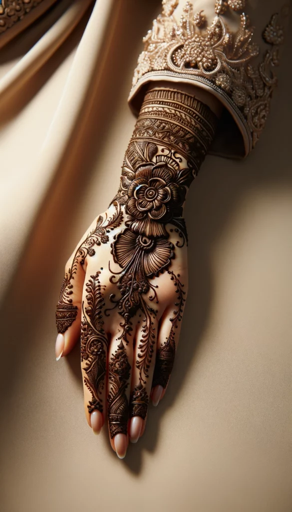 bridal_wedding mehndi -traditional design- back hand