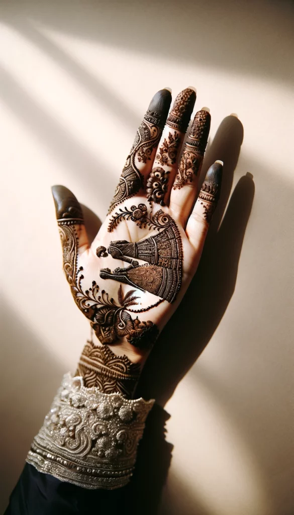 bridal:wedding mehndi -COUPLE DESIGN- palm side
