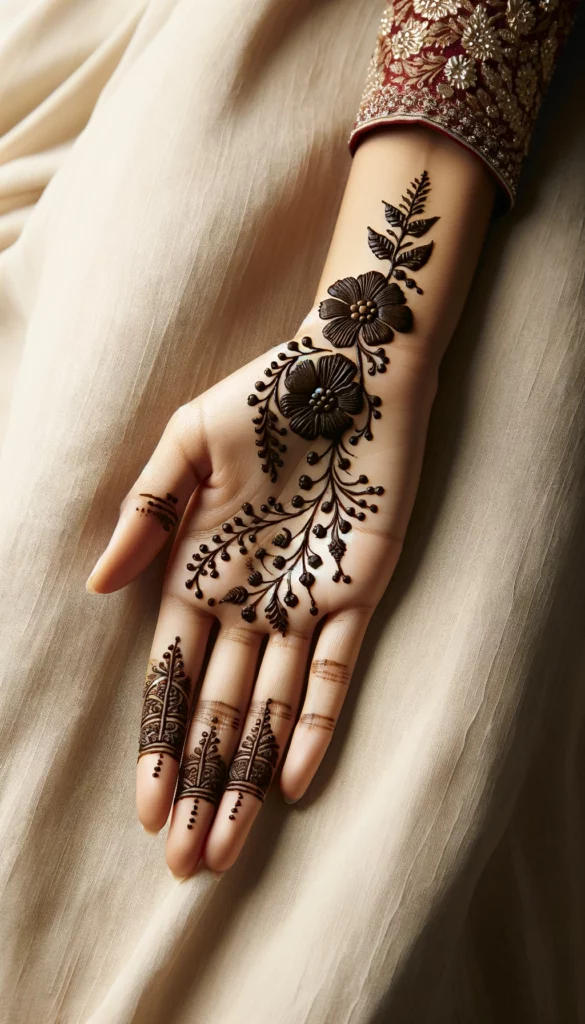 bridal wedding mehndi -normal- palm side