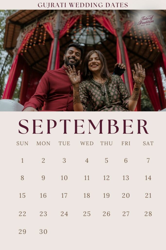 September Gujarati auspicious dates